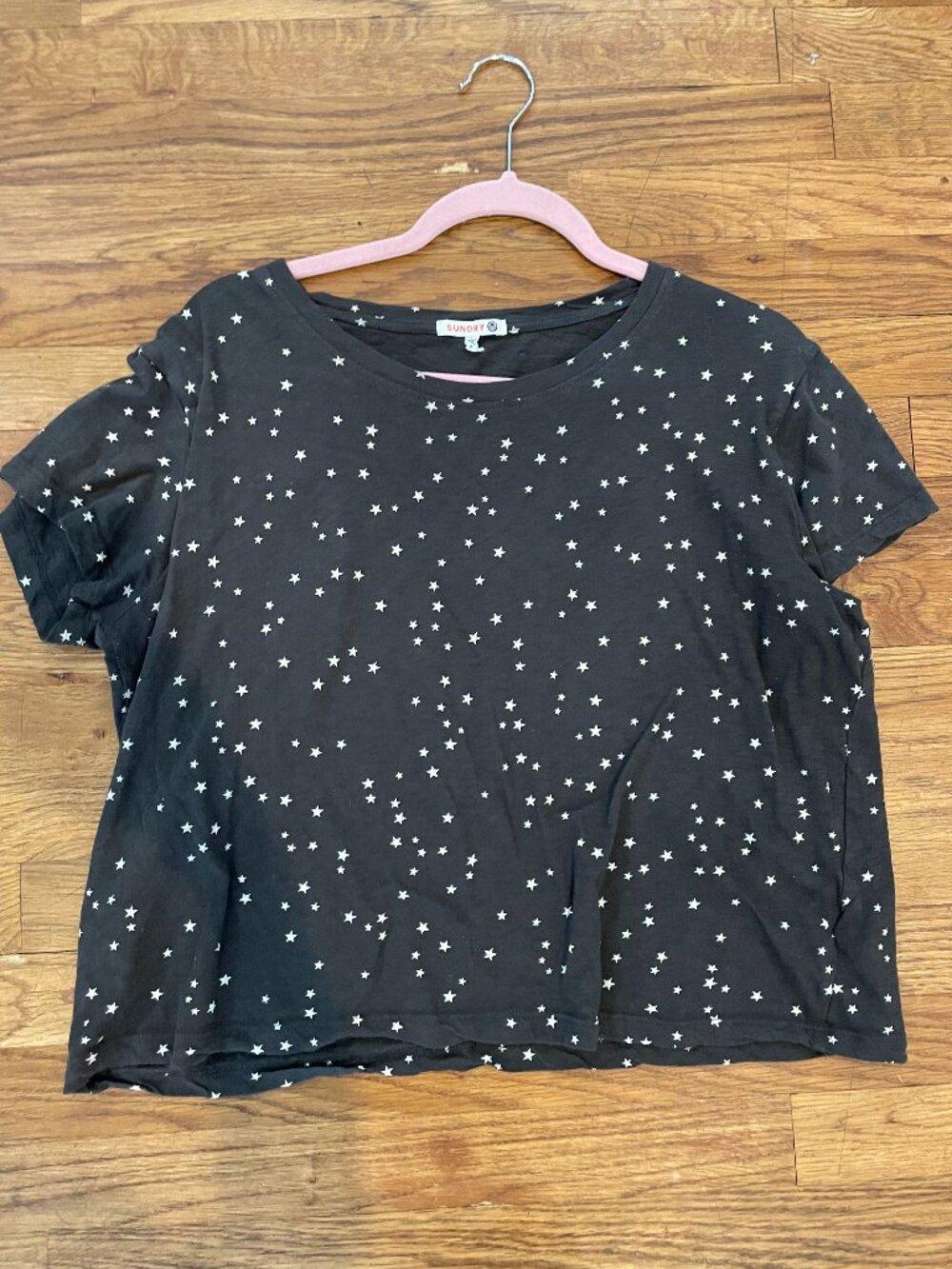 SUNDRY Black w/ White Stars top  size 2/ Medium